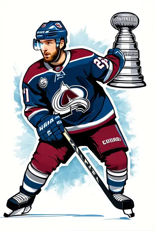 Colorado Avalanche Hockey Team Stanley cup and retired jersey numbers tattoo design idea