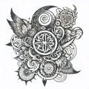 n_collect = (pi*r^2)/R^2 * 1/pi = r^2/R^2 = d^2/4R^2 tattoo design idea