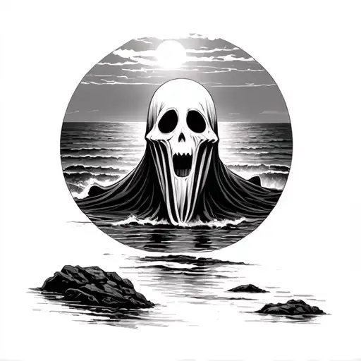 ghost on the shore tattoo design idea
