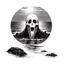 ghost on the shore tattoo design idea