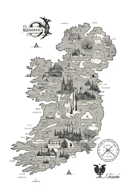 map of Ireland inspired tattoo tattoo design idea