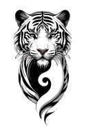 white tiger intertwined yin-yang tattoo design idea