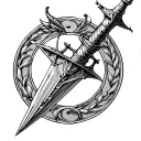 Libra Gemini Dagger tattoo design idea