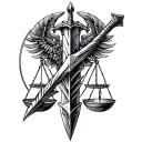 Libra Gemini Dagger tattoo design idea