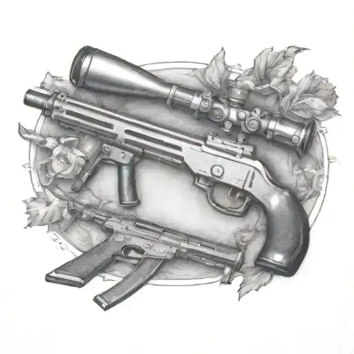 sniper rifle tattoo design idea