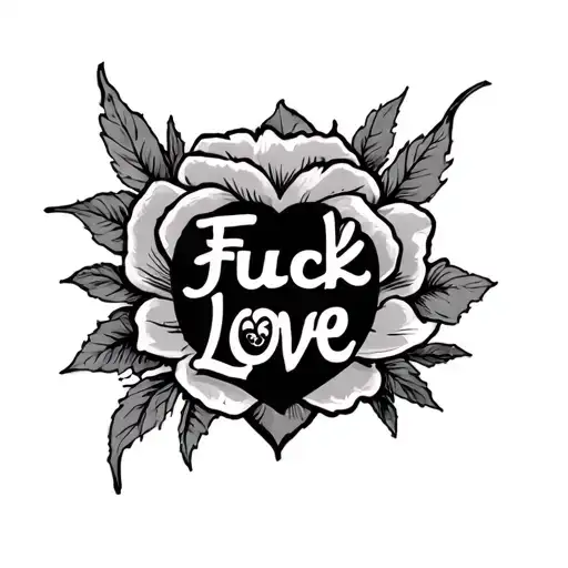Fuck Love tattoo design idea