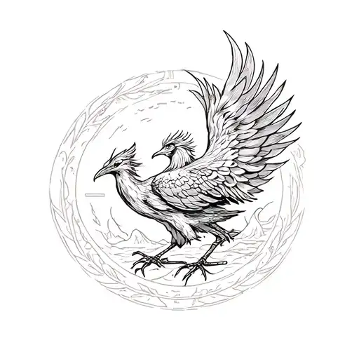 Phoenix with aa sobriety design tattoo design idea