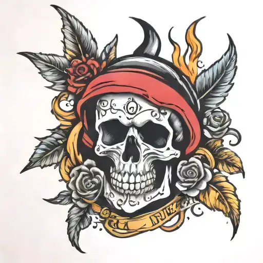 trash death bougie tattoo design idea