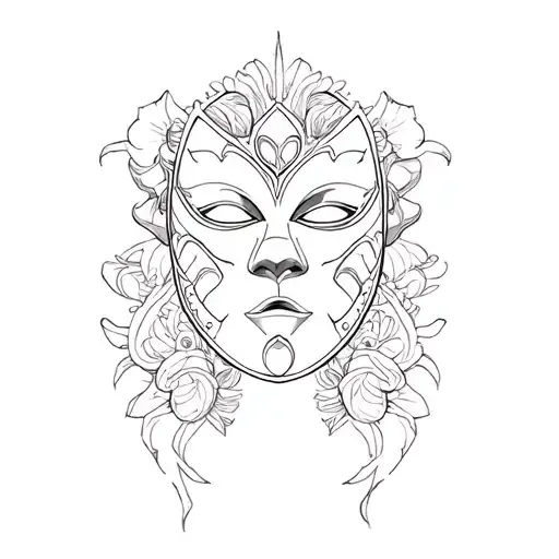 a mask tattoo design idea