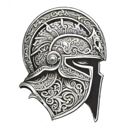 Ancient Roman helmet tattoo design idea