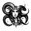 please draw a realistic zodiac like Aquarius ,aries ,gemini, taurus, virgo, leo libra combine it together tattoo design idea