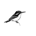White-collared kingfisher perched tattoo design idea