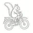 Squirrel riding a motorbike doing a wheelie tattoo design idea