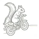 Squirrel riding a motorbike doing a wheelie tattoo design idea