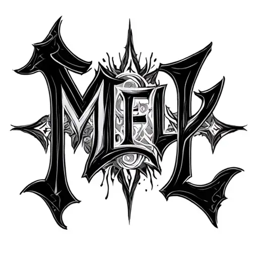 "MEVL" runic and gothic style tattoo design idea