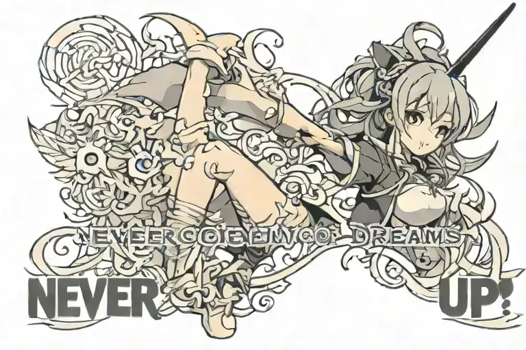 never give up on your dreams tattoo design idea