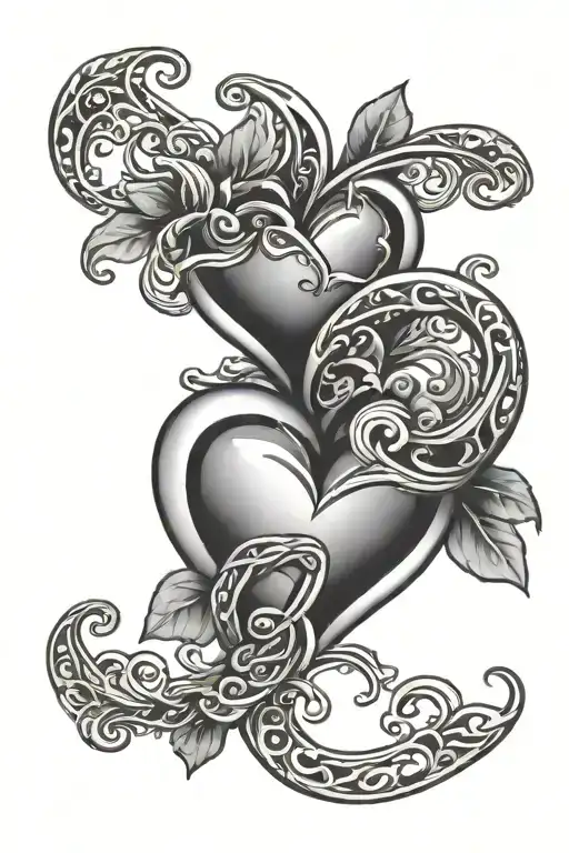 eternity loop with 3 hearts tattoo design idea