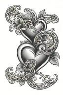 eternity loop with 3 hearts tattoo design idea