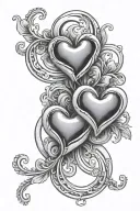 eternity loop with 3 hearts tattoo design idea