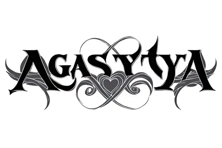 "Agastya Aditya" infinity love tattoo design idea