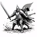 Templar Knights attacking tattoo design idea