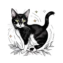 In order not to forget the difficult stage in life from the loss of a loved one, a loved cat and a relative tattoo design idea