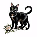 In order not to forget the difficult stage in life from the loss of a loved one, a loved cat and a relative tattoo design idea