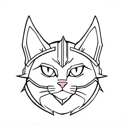 cat loki helmet tattoo design idea