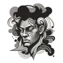 overthinking abstract tattoo design idea