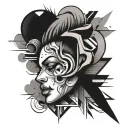 overthinking abstract tattoo design idea