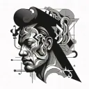 overthinking abstract tattoo design idea