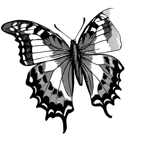 tiger swallowtail butterfly both wing spread tattoo design idea