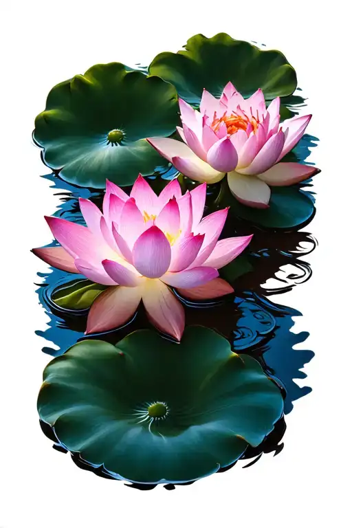 lotus flower magenta tattoo design idea