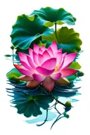 lotus flower magenta tattoo design idea