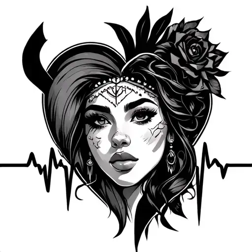 K'Myiah with heart beat line tattoo tattoo design idea