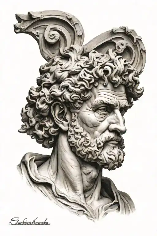 michelangelo sculpture david tattoo design idea