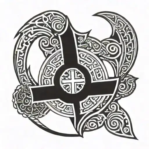 saint benedict medal tattoo design idea
