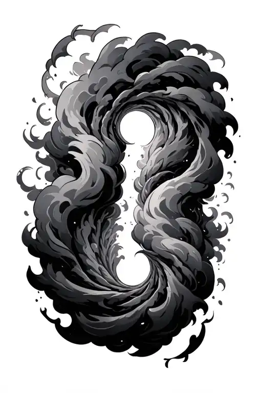legend of zelda spiral dark clouds forming around in spiral pattern tattoo design idea