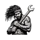 "Indigenous Plumbing " "Indigenous Plumbing " dread indigenous men holding wrench tattoo design idea