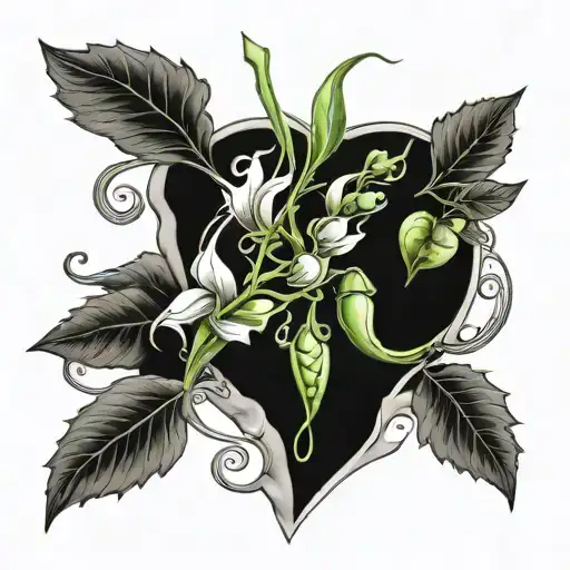 snap peas vine tattoo design idea