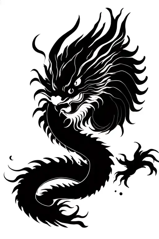 Water Chinese dragon tattoo design idea