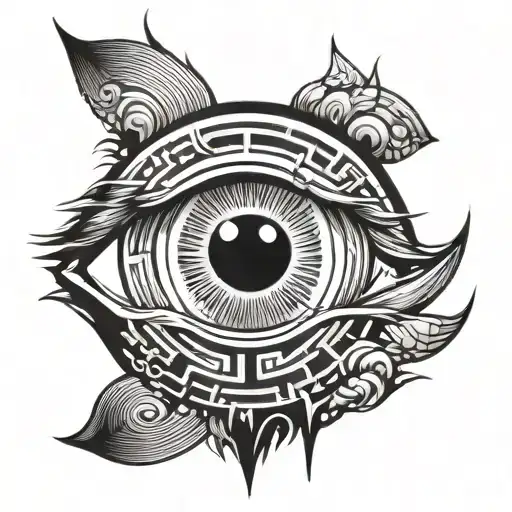 labyrinth minimal eye tattoo tattoo design idea