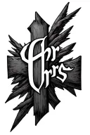 The word "Chr;st inside a cross tattoo design idea