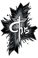 The word "Chr;st inside a cross tattoo design idea