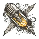 light bulb meteorite explodes tattoo design idea