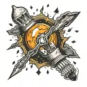 light bulb meteorite explodes tattoo design idea