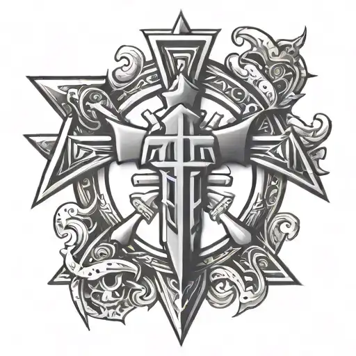 black templars logo incorporated tattoo design idea
