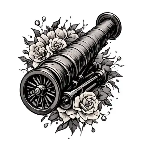 cannon antique across chest tattoo tattoo design idea