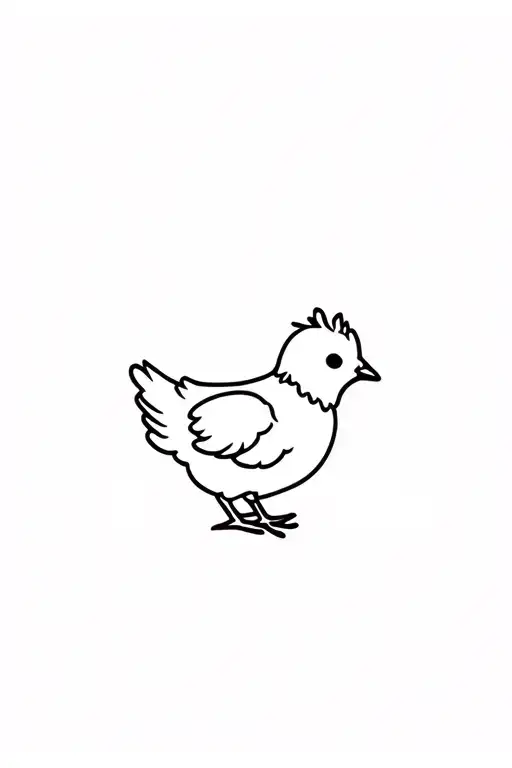 simple baby chicken tattoo design idea