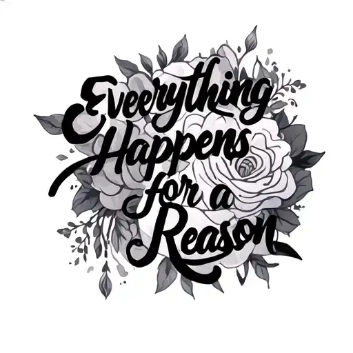 Everything happens for a reason tattoo design idea